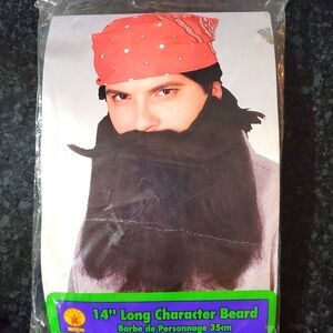 14" Long Black Character Beard- Halloween Costume- New- RRR Halloween Wigs